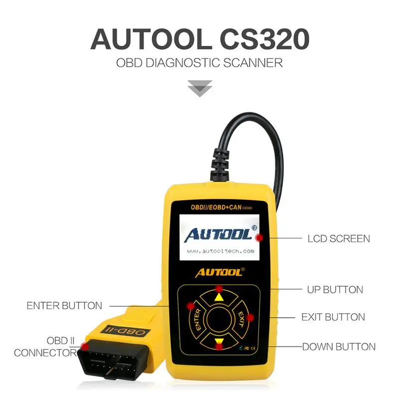 Автоматический диагностический сканер AUTOOL CS320 OBD/EOBD двигателя код ошибки чтения