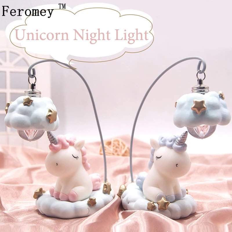 

Ins Cartoon Unicorn Led Night Light Toy Cute Unicorn Action Figure Toys Doll For Baby Kids Gift Home Decoration