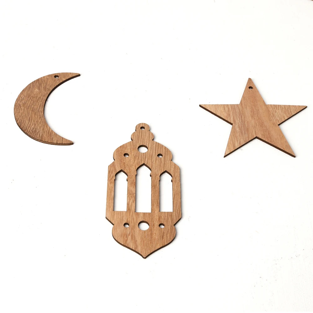 Ислам ИД Рамадан Мубарак полые праздничные украшения DIY для дома деревянный