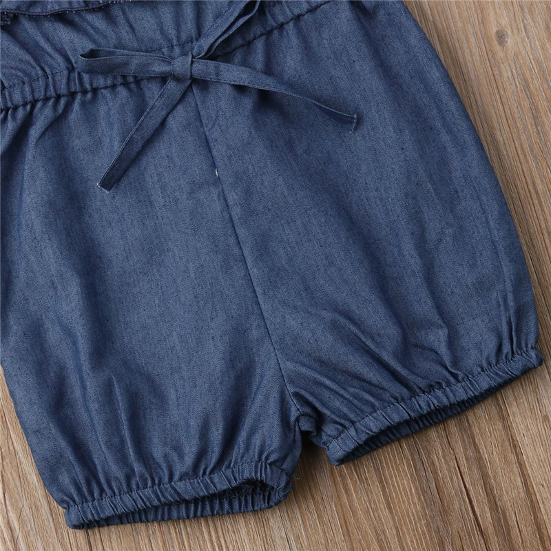 Комбинезон детский с коротким рукавом на шнуровке оборками |