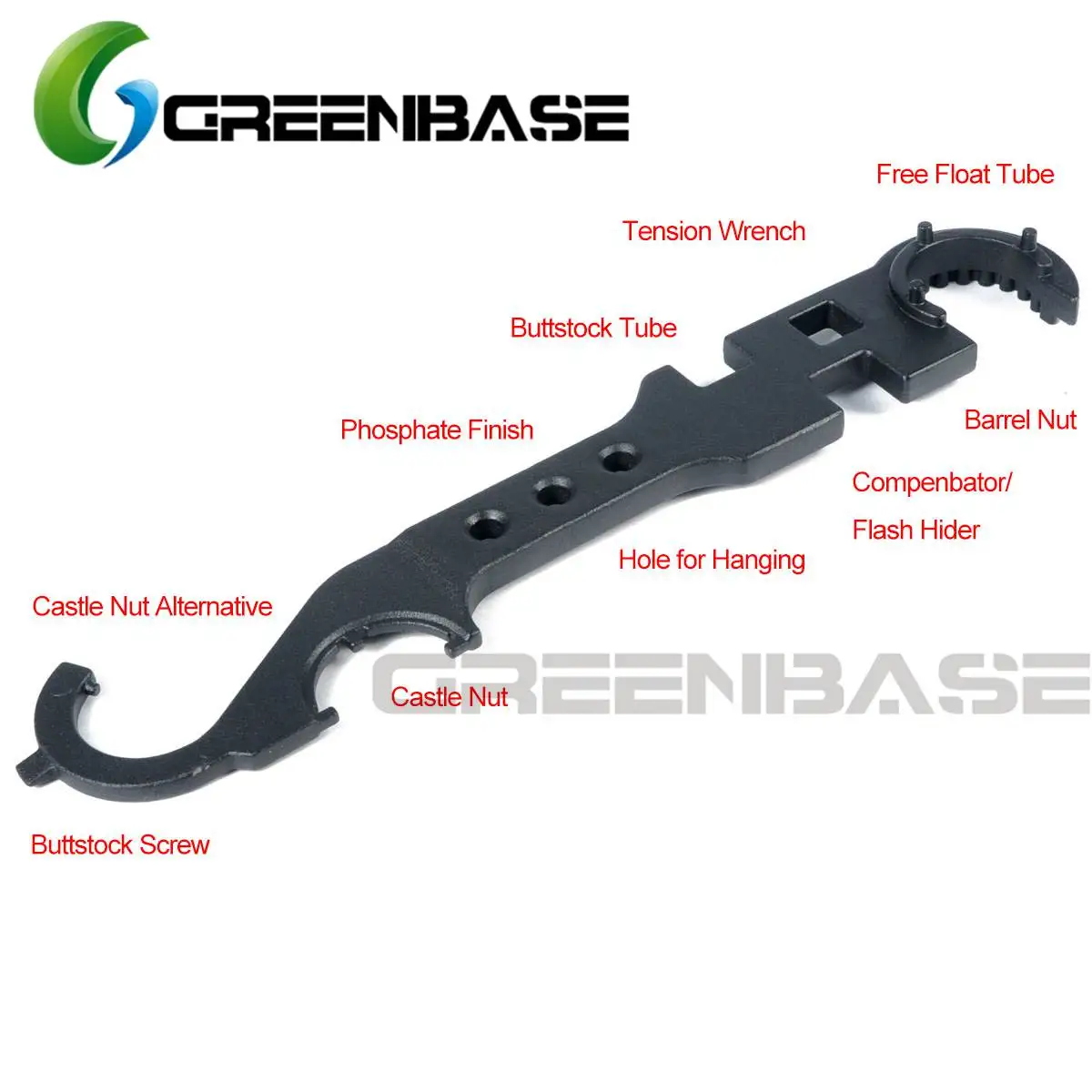 Greenbase AR15 комбинированный гаечный ключ инструмент M4 складной приклад корончатая