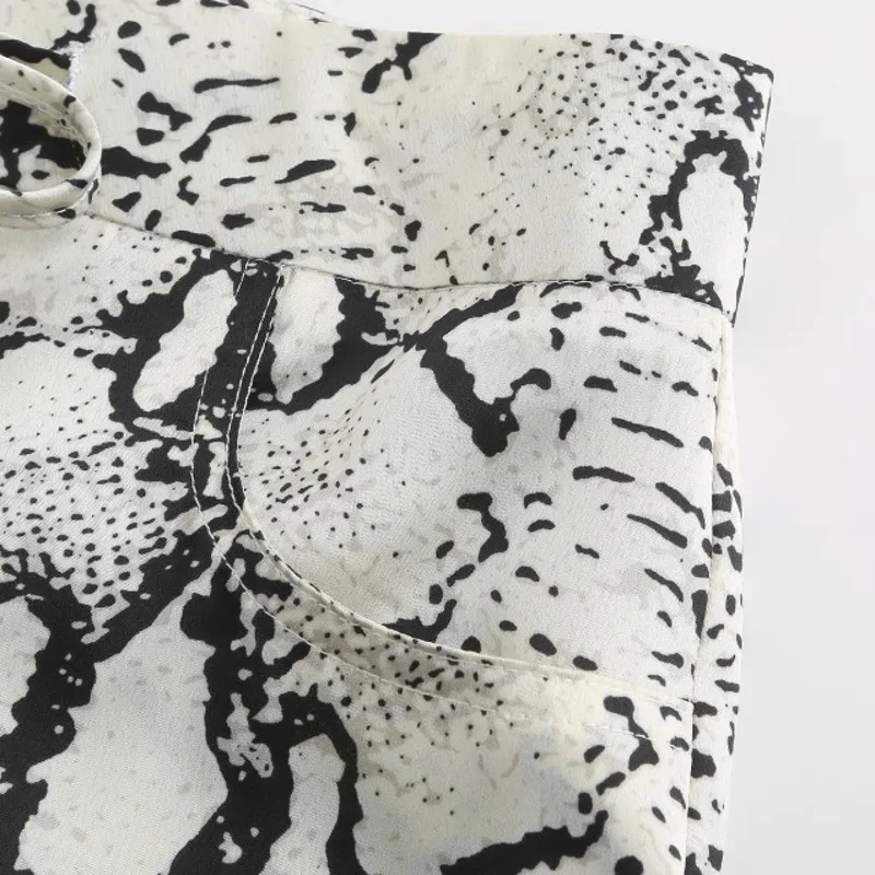 

Sexy Animal Print Pants High Waist Sashes Satin Long Women Wide Leg Pant Capris Summer Fashion Female Trousers 2020 Okd847