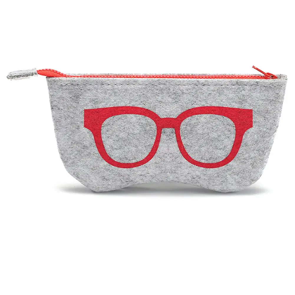 MISSKY Natural Felt Glasses Bag High-Grade Multi-Function Sunglasses Fashion Metal Zipper | Аксессуары для одежды