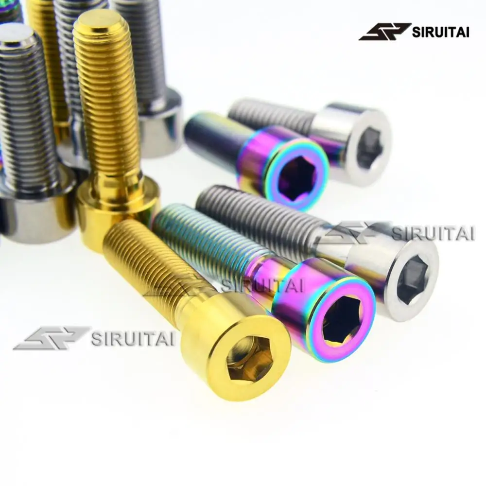 Титановый винт GR5 Головка блока цилиндров M10x25mm M10x30mm M10x35mm M10x40mm шаг 1 25/1 5 Запасные