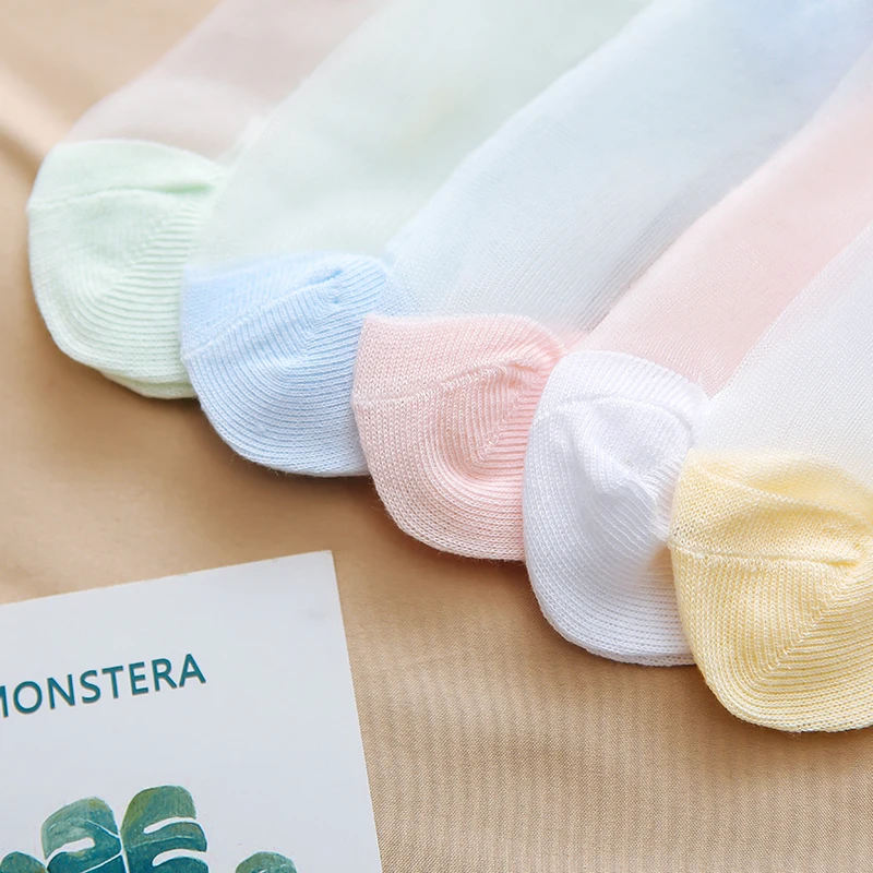 5 пар/лот летние ультратонкие разноцветные короткие носки для маленьких девочек