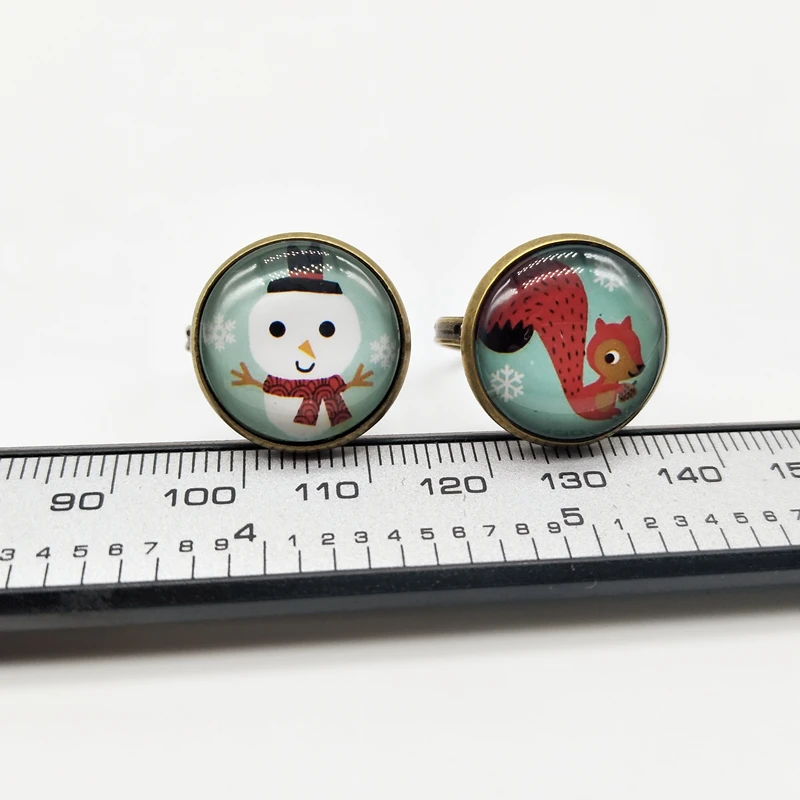 Кольца Fon Xee на Рождество кольца в виде снеговика красной птицы совы белки