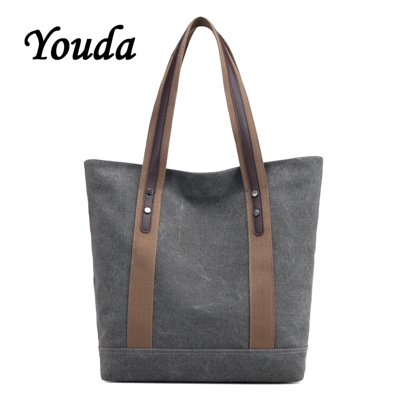 

Youda New Fashion Canvas Bag Wild Lady Shoulder Bags Large Capacity Tote High Quality Comfortable Casual Handbag