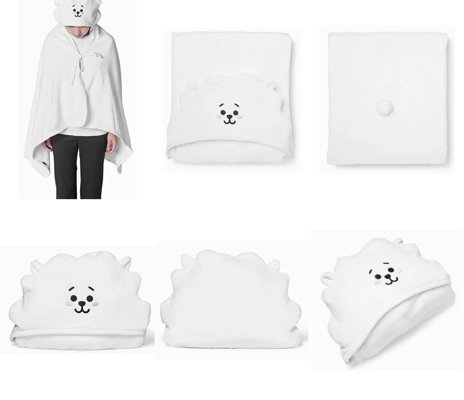 THEFOUND Новая мода милый BTS BT21 Официальный Аутентичные товары с капюшоном одеяло