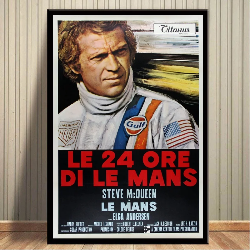 Винтажный постер из фильма Le Mans Картина на холсте домашний декор настенные