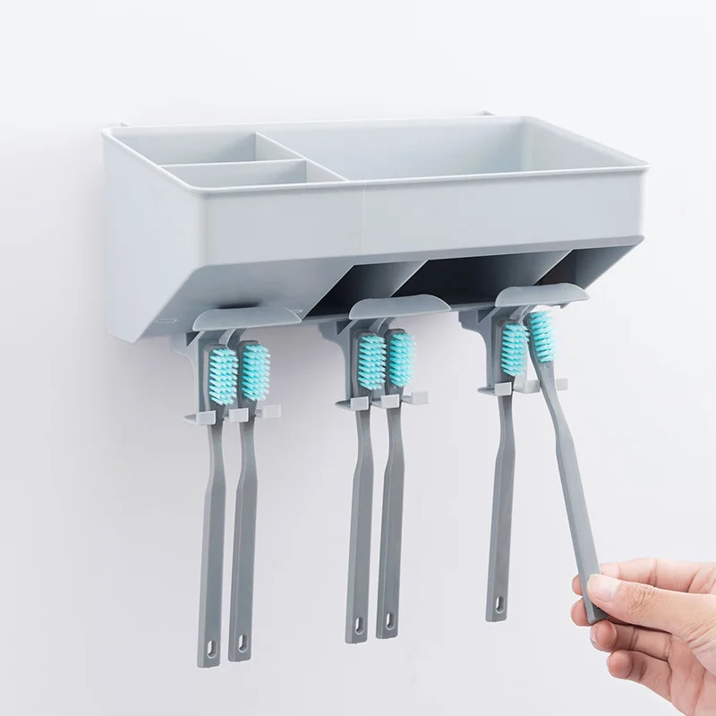 Paste Wall Mounted Toothbrush Holder Mouthwash Set Bathroom Toothpaste Rack Storage Wash Racks | Дом и сад