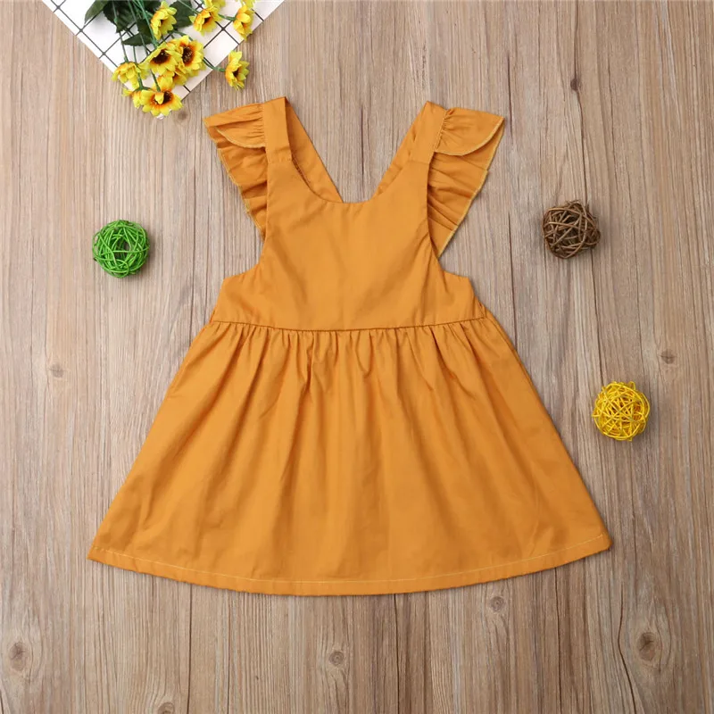 0-5Y Kids Toddler Baby Girl Dresses Solid ruffles fashion bebe girls cotton Princess Dress Pageant Party Tutu | Детская одежда и