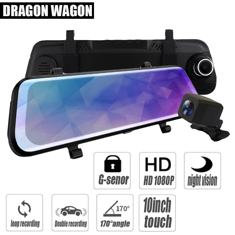 Видеорегистраторы для автомобилей Камера потоковый медиа 10 дюймов Сенсорный