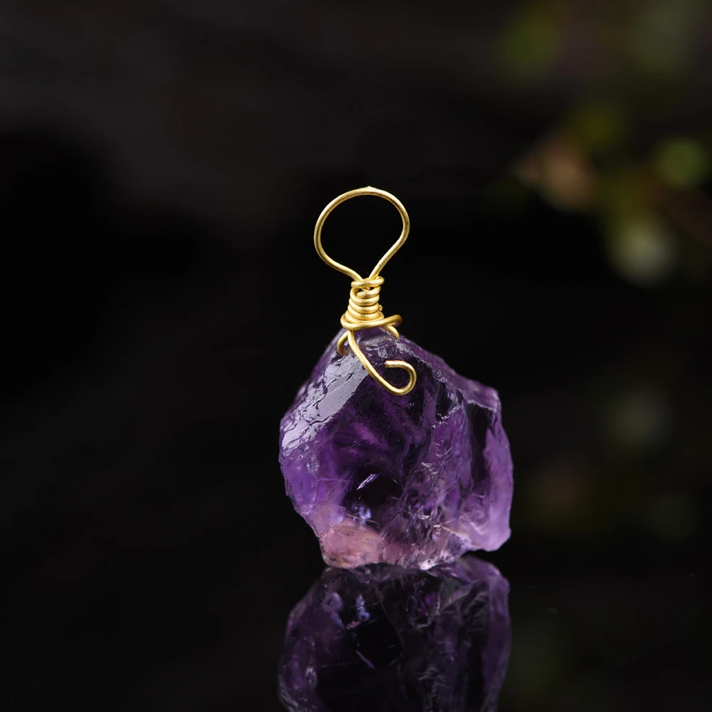 Ожерелье из натурального аметиста кварца необработанного камня|Камни| |