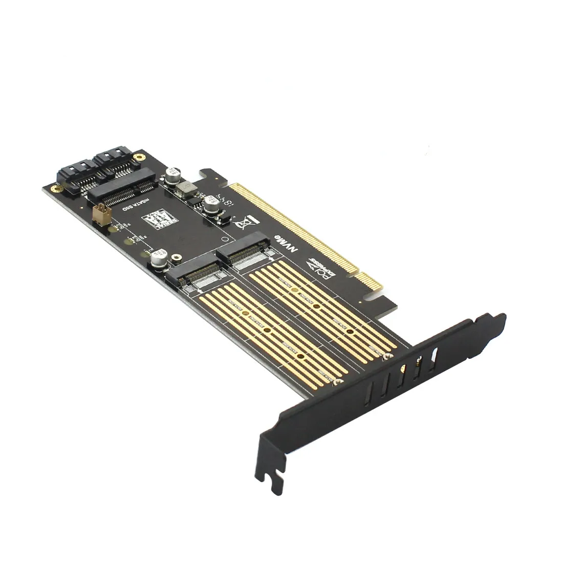 M.2 NVMe SSD NGFF к PCIE 3,0X16 адаптер M Key B Ключ mSATA PCI Express 3,0 NVME m2 SSD AHCI mSATA 3 в 1 конвертер riser card