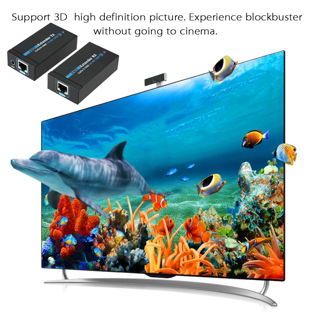 ANQ E60 60 м HDMI удлинитель 1080p 3D передатчик приемник по Cat 5e/6 RJ45 Ethernet конвертер| |