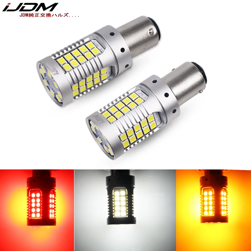 IJDM-luces LED de freno y giro para coche, 100% Canbus, 1157 P21/BAY15d 5W, sin Hyper Flash, 12V