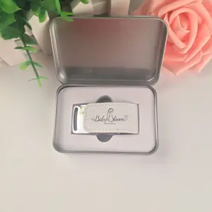 Новый индивидуальный логотип, белая кожа, свадебный подарок с металлической упаковкой