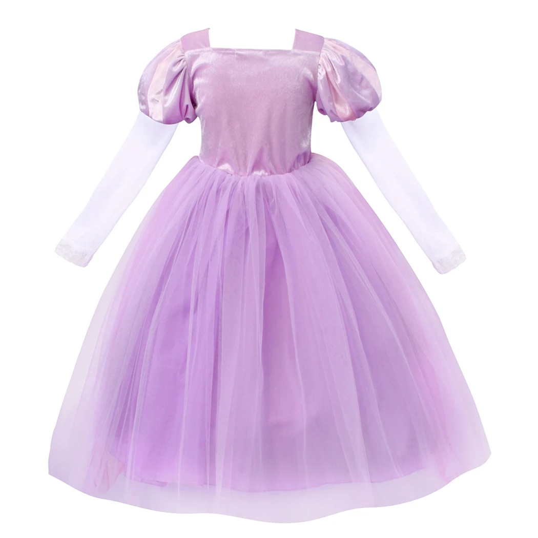 AmzBarley Girls Princess Rapunzel Dress Christmas Halloween Cosplay Costume Toddler Long Sleeve Wedding Birthday party outfits | Детская