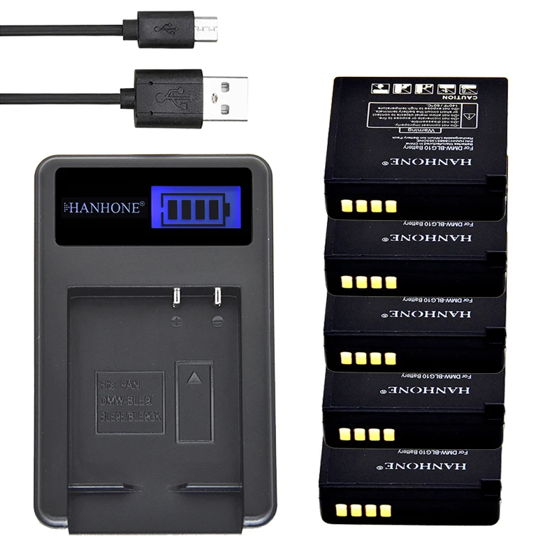 5 шт. 1600 мАч DMW BLG10 BP DC15 BPDC15 BLG10E BLG10PP BLE9 BLE9E батарея + ЖК зарядное устройство для Panasonic