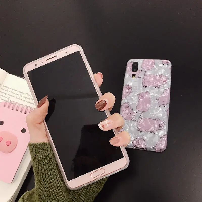 STROLLIFE Cute Cartoon Pig Phone Case For Huawei P10 P20 Plus Honor 9 10 Diamond Patttern Cover Mate 20 Pro Nova 2s 3 3i |