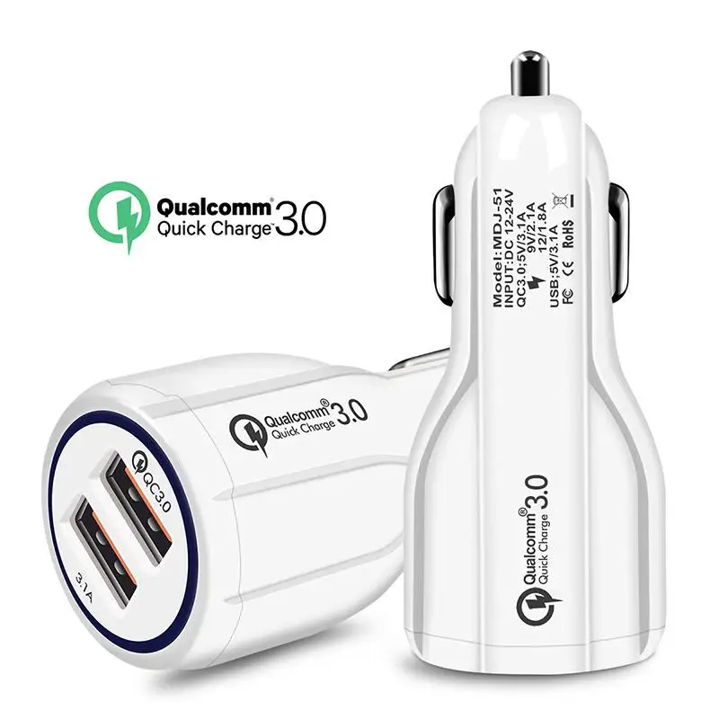 Ostart Быстрая зарядка 3 0 Автомобильное зарядное устройство 2 порта USB Быстрый