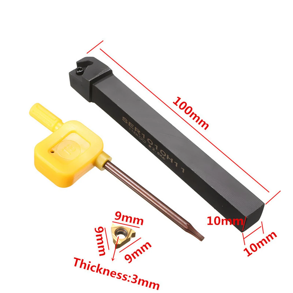 Metal 11ER 1/4 inch AG60 Insert + 100mm SER1010H11 Lathe Threading Turning Tool New | Инструменты