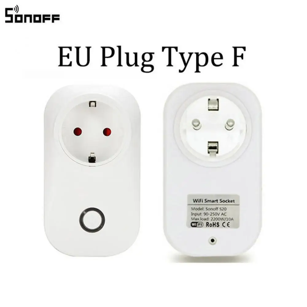 Интеллектуальный выключатель света Sonoff S20 EU UK US штекер Wi Fi розетка с выключателем