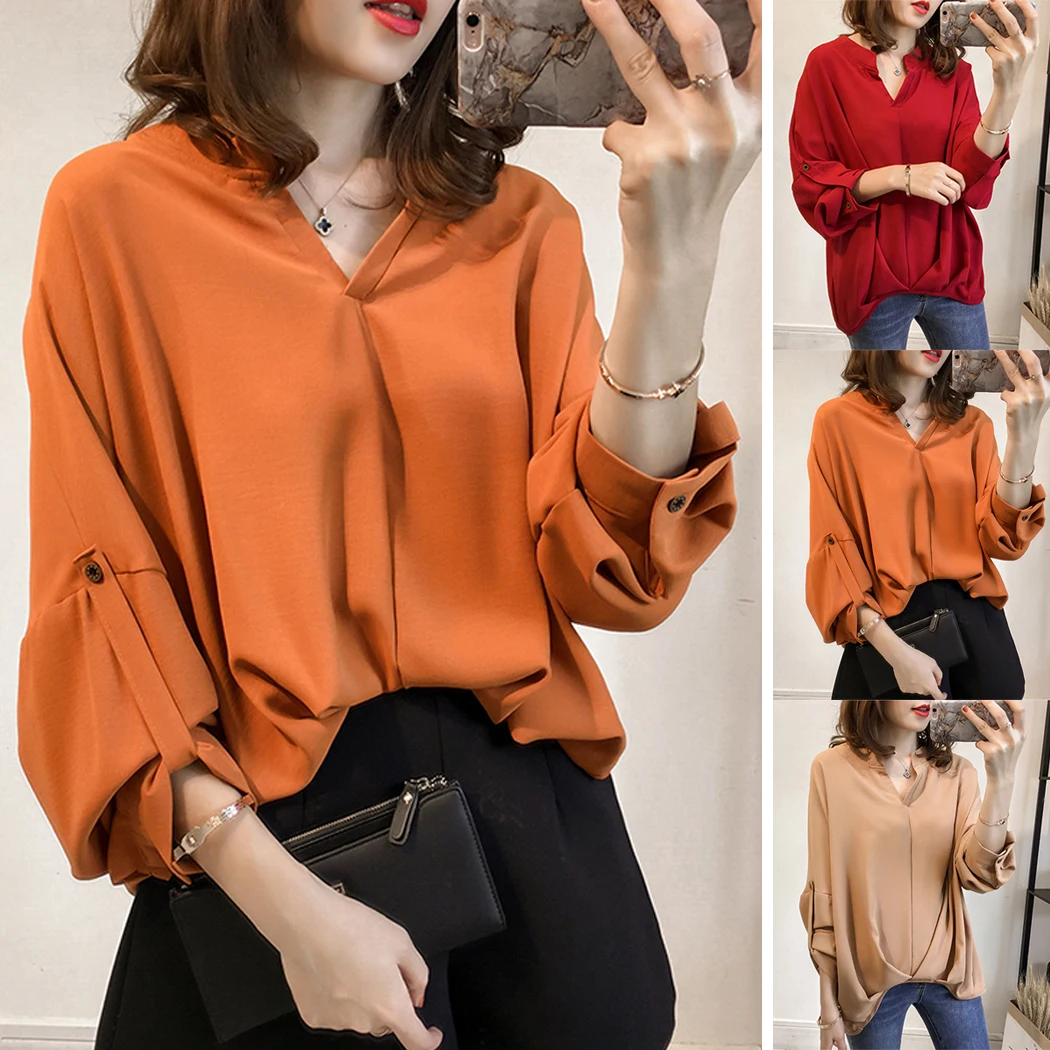 Рубашка женская повседневная свободная большого размера в Корейском