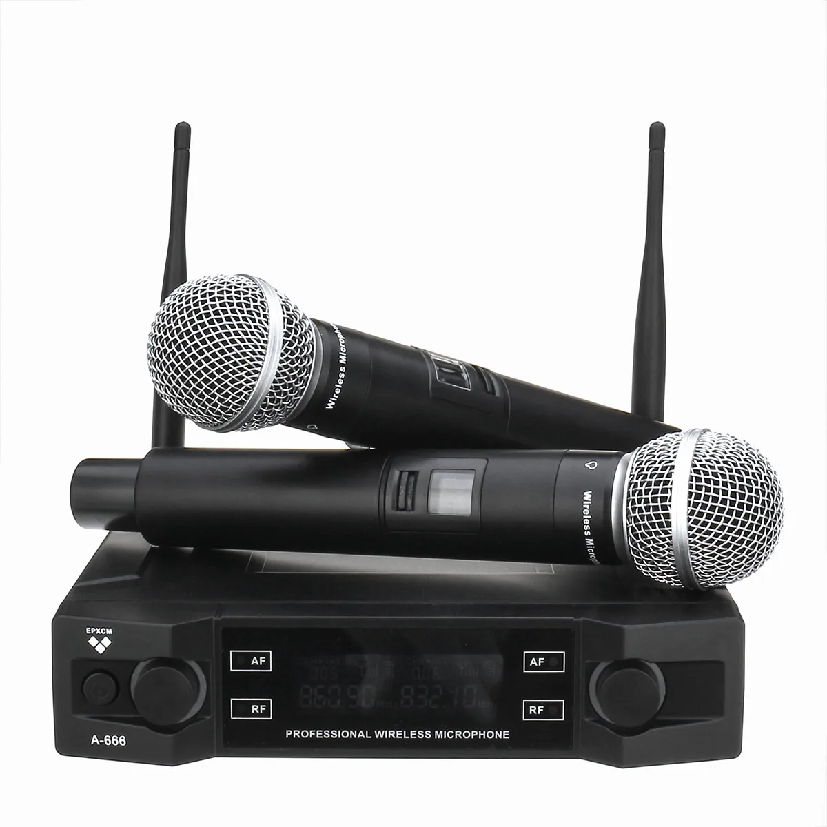 2 канальная UHF Беспроводная микрофонная система беспроводной ручной микрофон Kraoke