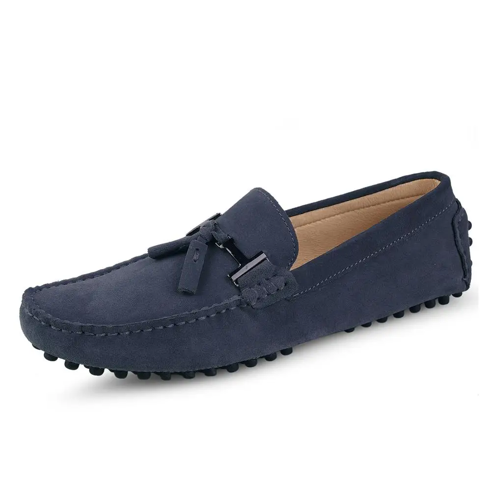 Mens Casual Shoe Loafers Genuine Leather Shoes Men Big Size 46 Driving Boat Slip-on Suede Dress 2019 New | Обувь