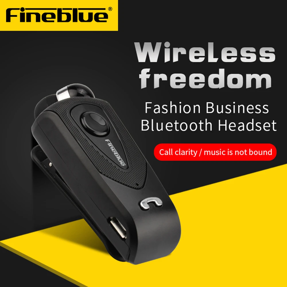 Fineblue F930 Clip on Bluetooth наушники вкладыши кабель выдвижной стерео Музыкальная