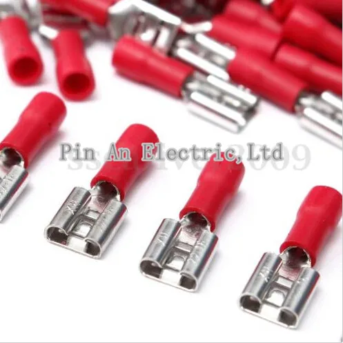 FDD1.25-250 insulating Female Insulated Electrical Crimp Terminal Connectors Cable Wire Connector 100PCS/Pack FDD1-250 FDD | Обустройство