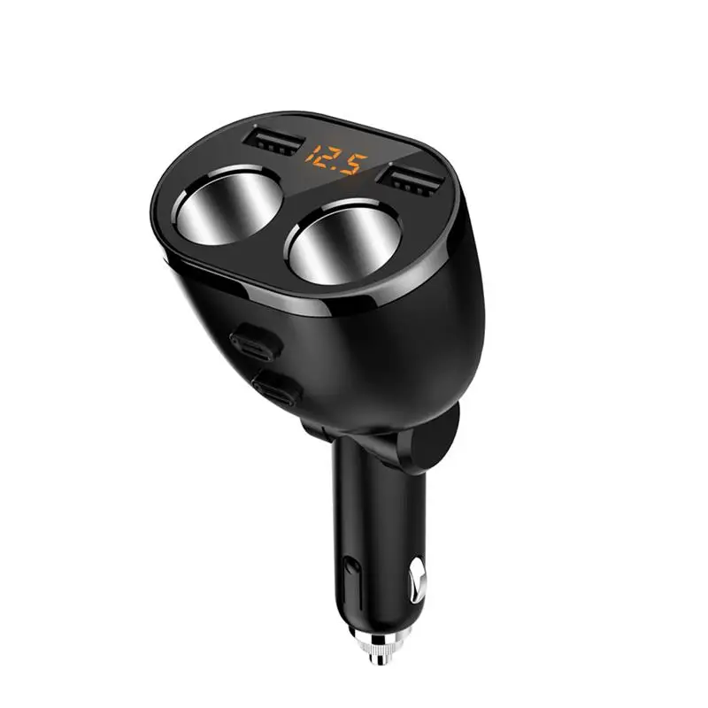 Автомобильное зарядное устройство для прикуривателя 1 2 гнезда 80 Вт два USB порта 3 6