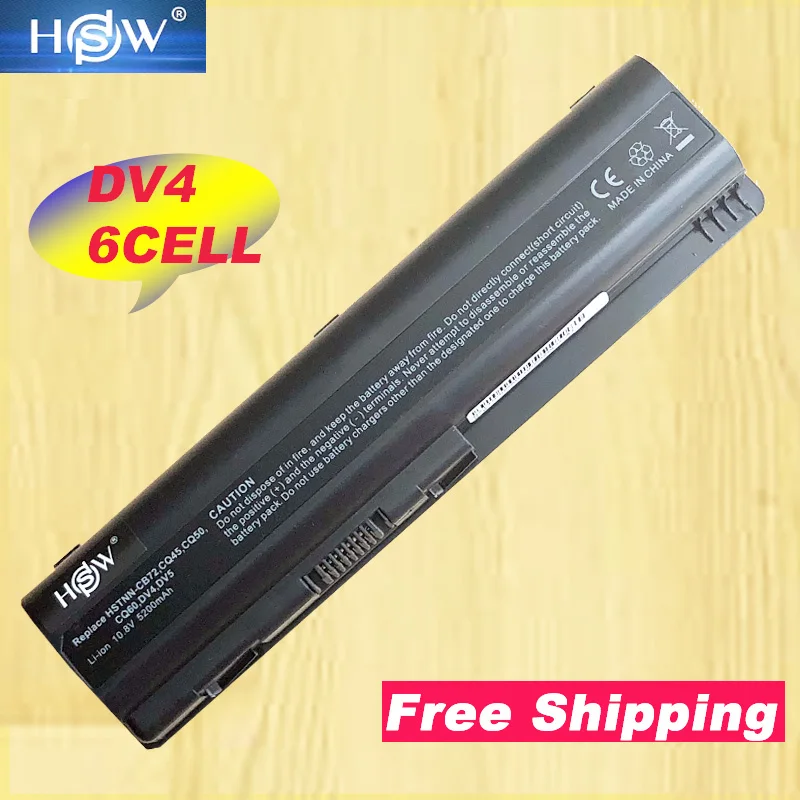 HSW Latpop Аккумулятор для HP Pavilion DV4 DV5 DV6 CQ60 CQ61 484170 001 HSTNN LB72 EV06 США|Аккумуляторы