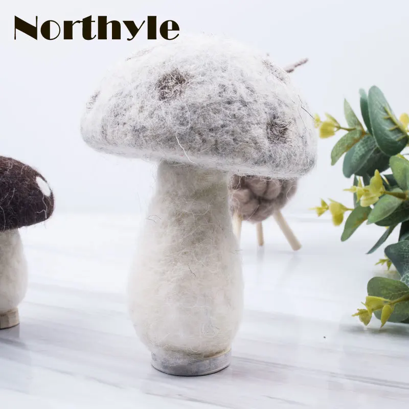 mini three wool mushroom miniature home decoration accessories fairy garden miniatures christmas figurine gift|gift gifts|gift christmasgift |