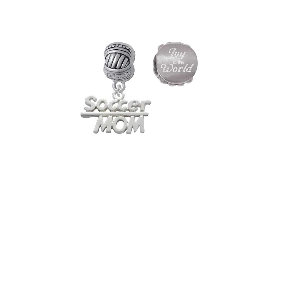 Silvertone Soccer Mom Joy to the World Charm Beads (набор из 2)| |