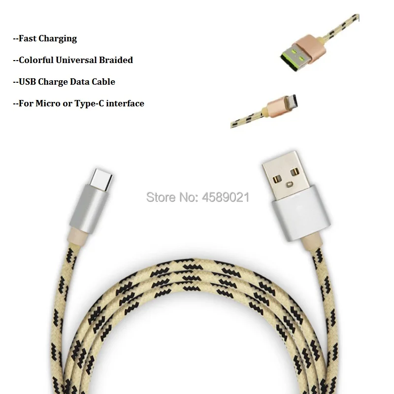 Быстрая зарядка цветной универсальный Плетеный usb кабель для передачи данных Micro