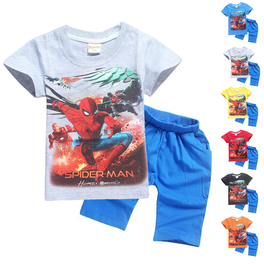 2019 новинка для мальчиков Костюм Супермена футболка с героями мультфильмов набор