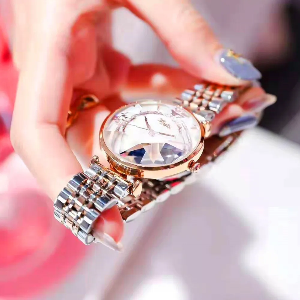 Luxury Casual Diamond Quartz Watch for Women Chic Elegant High Quality Waterproof Roma Dial Wrist Watches | Наручные часы