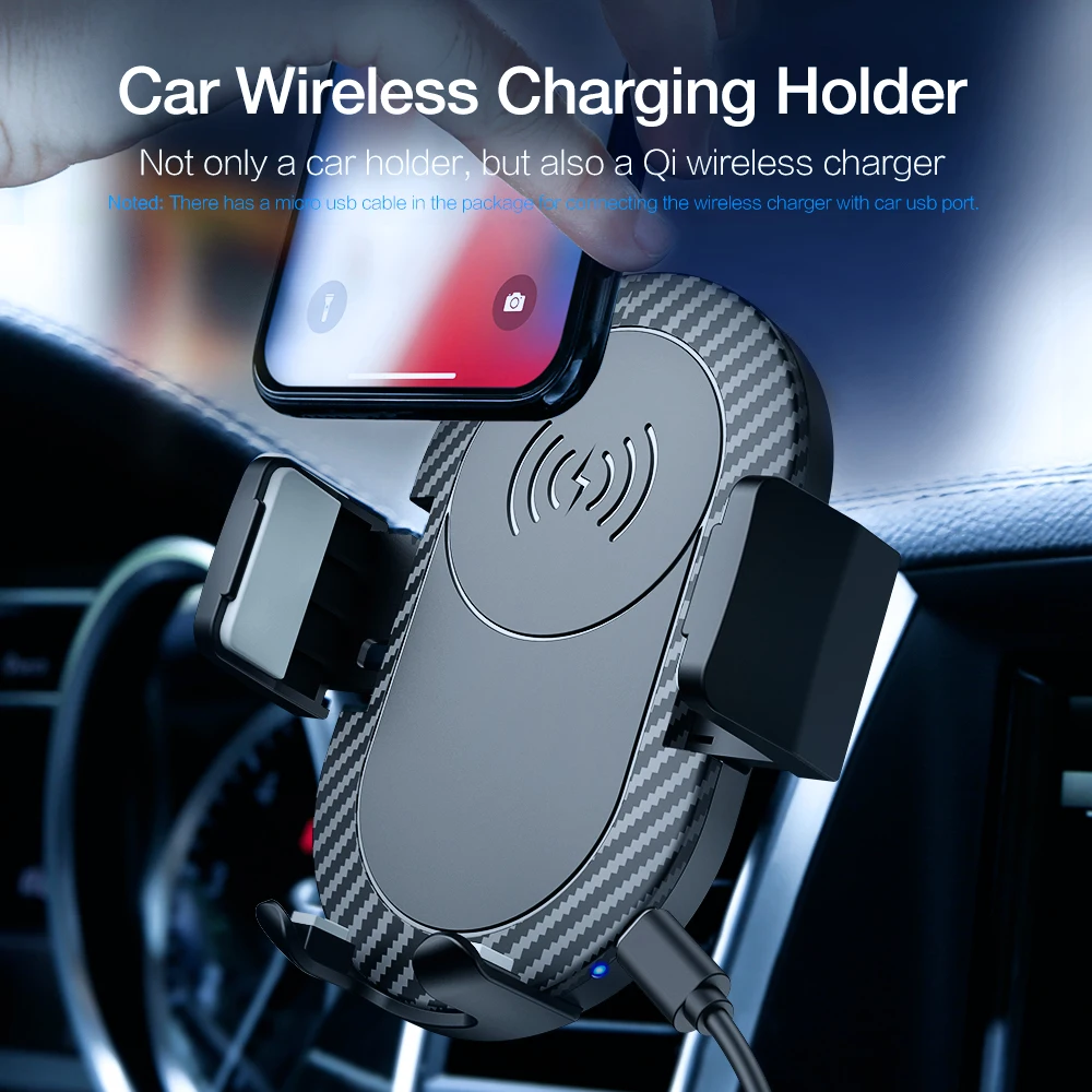 CASEIER Qi Быстрое беспроводное автомобильное зарядное устройство держатель для iPhone