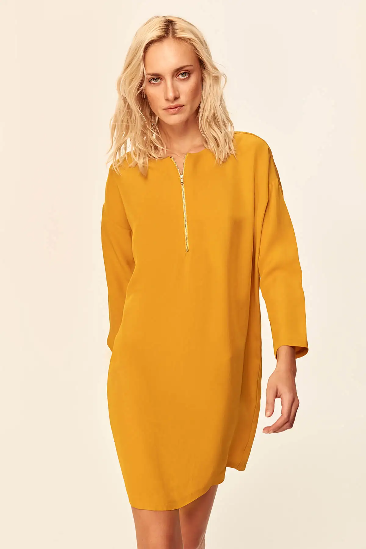 Trendyol горчичное классическое платье TOFAW19XM0033|Женские платья| |