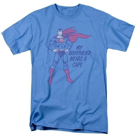 Trevco Dc-Wears A Cape-футболка с коротким рукавом для взрослых 18-1-Carolina Blue 2X |