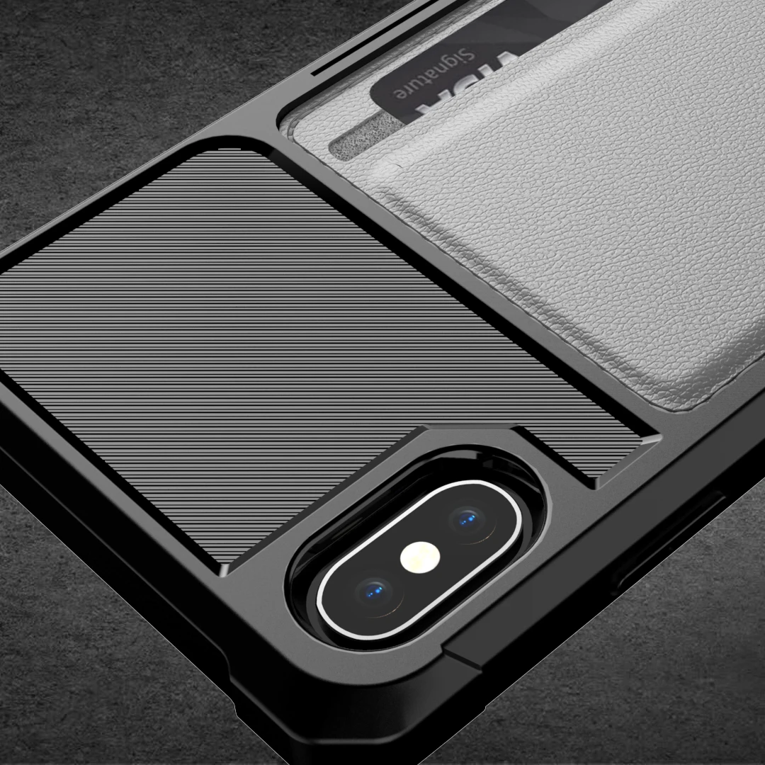 Чехол для телефона с отделением карт iPhone X Роскошный кошелек мобильные