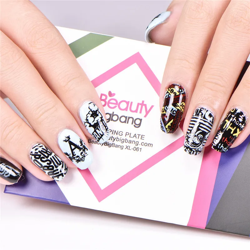BeautyBigBang 1 шт. штамповка для ногтей прямоугольные буквы алфавит дизайн искусство