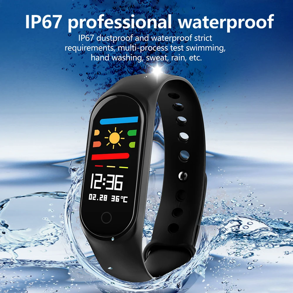 M3S Smart Wristband Fitness Tracker Sports Bracelet Life Waterproof Blood Pressure Heart Rate Monitor Band | Электроника