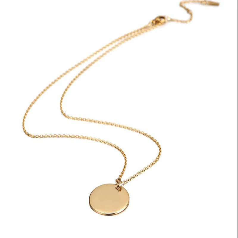 808 STORE Для женщин кулон Цепочки и ожерелья Jewelry Нержавеющая сталь монета круглая