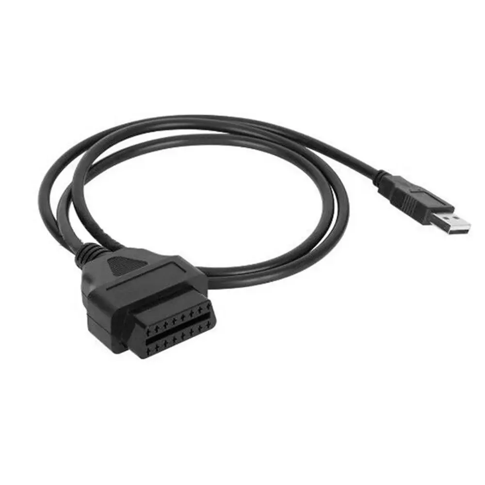 

16 Pin OBD2 Female to USB Port Charger Connector Adapter Cable Extra Length Line for Car Diagnostic Tool 1 Meter