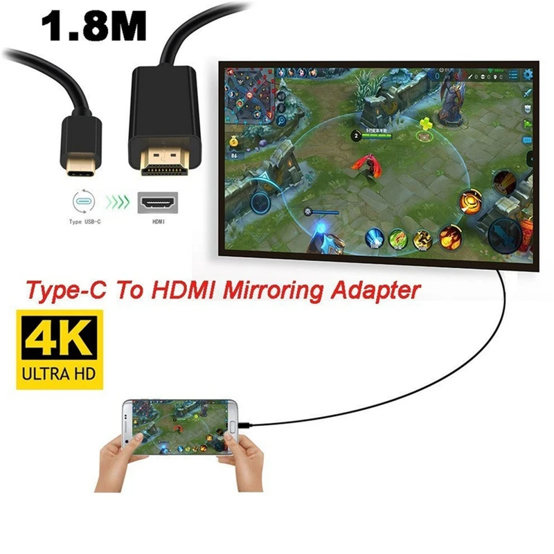 Кабель адаптер USB Type C 4K HDMI HDTV для Macbook Samsung Galaxy S8 S9 S10 + Huawei P30 P20 P10 Mate 20 series|Кабели