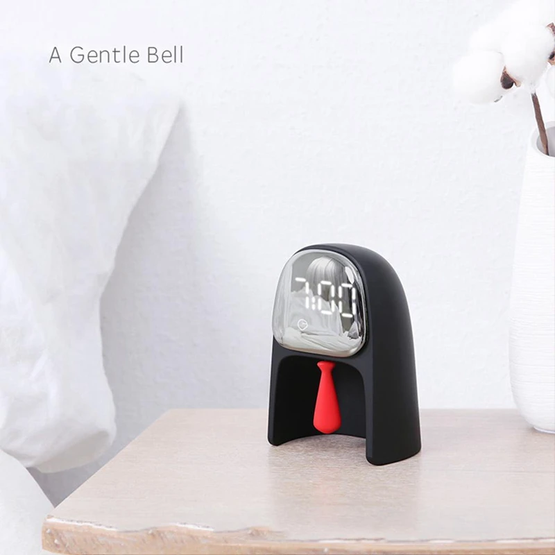 Creative Design Gentleman Alarm Clock Digital Snooze Table Voice Induction Function Press -Control Home Decoration Cloc | Дом и сад