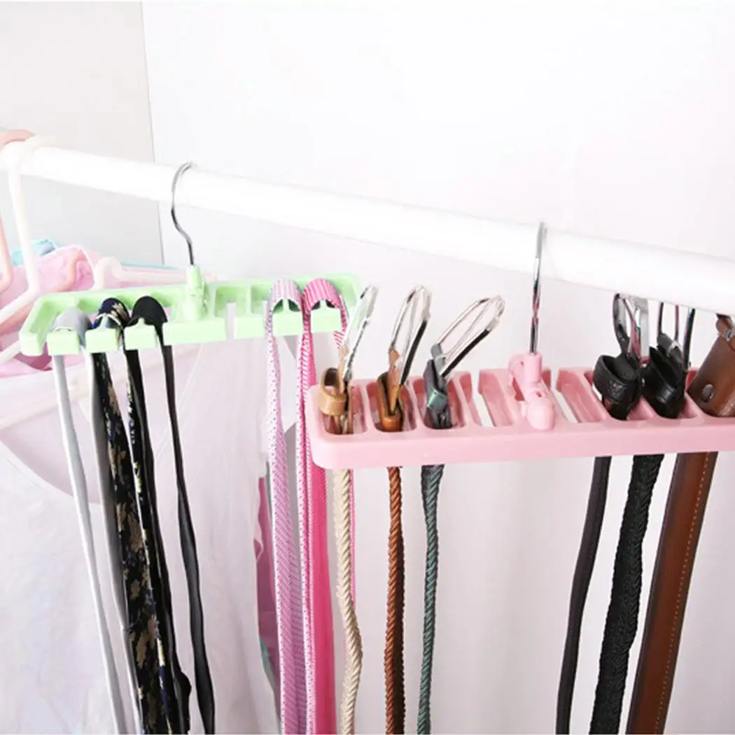 Ties Belt Organizer Hanger Rotating Clips Holder Rectangle Tie etc. Storage Rack Space 1 Piece Saver | Дом и сад